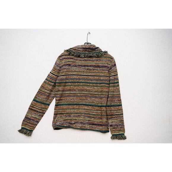 J. Jill M womens cotton wool striped cowl turtle neck sweater - Picture 4 of 6